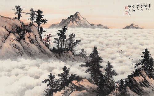 黄君璧（1898～1991） 辛卯（1951年）作 阿里山云海 立轴 设色纸本