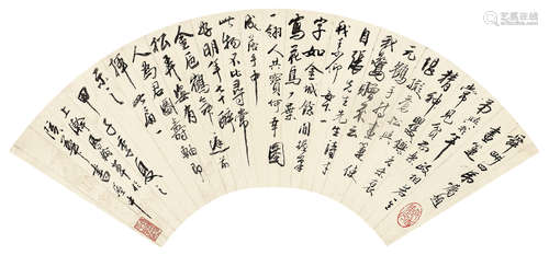 高凤翰（1683～1749） 甲子（1744年）作 行书 镜片 水墨纸本