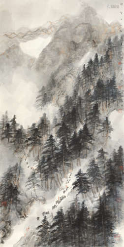 李劲堃（b.1958） 壬辰（2012年）作 初雪 镜片 设色纸本