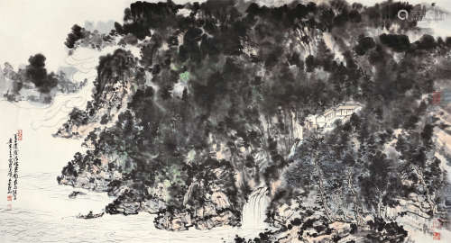 吴静山（b.1943） 庚寅（2010年）作 山水 镜片 设色纸本