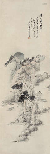 廖平子（1880～1943） 乙丑（1925年）作 秋山淡远空 立轴 设色纸本