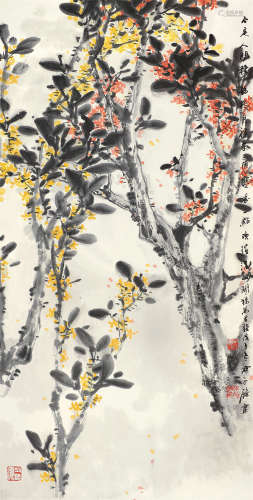 陈永锵（b.1948） 戊子（2008年）作 移从月里来 镜片 设色纸本