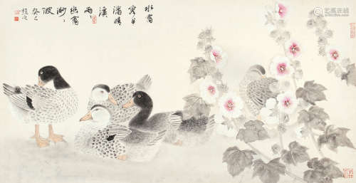 许晓彬（b.1971） 癸巳（2013年）作 春江水暖 镜框 设色纸本