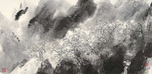 李劲堃（b.1958） 山水 镜片 水墨纸本