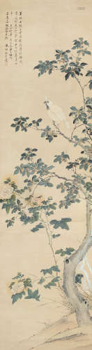 孟丽堂（清） 丁丑（1817年）作 金桂鹦鹉 立轴 设色纸本