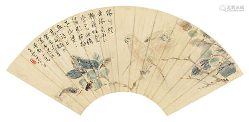 王云（1887～1938） 乙酉（1885年）作 白鹦鹉 镜片 设色纸本