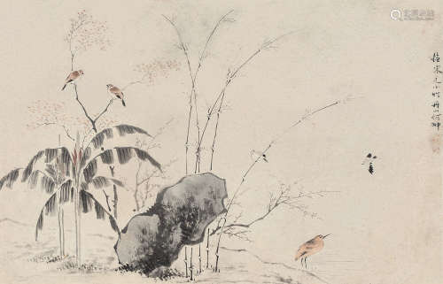 何丹山（1807～1883） 抚宋元笔意图 镜片 设色纸本