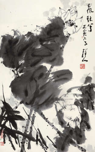 吴静山（b.1943） 丙寅（1986年）作 大风起兮 立轴 水墨纸本
