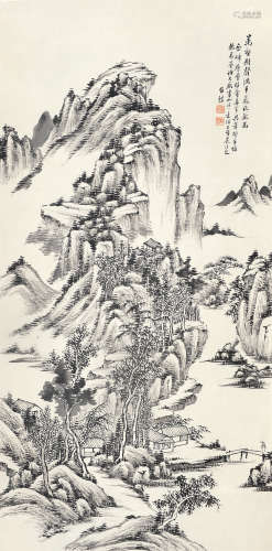 何维朴（1844～1925） 万壑树声满 立轴 水墨纸本