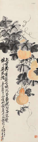 吴昌硕（1844～1927） 癸亥（1923年）作 葫芦 立轴 设色纸本