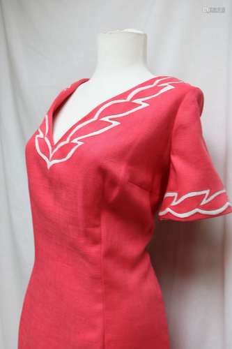 1960s fuchsia linen dress