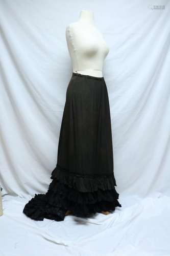Victorian Silk Petticoat, with tiered Silk Ruffled Hem