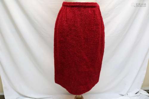 1960's Cranberry Tweed Pencil Skirt