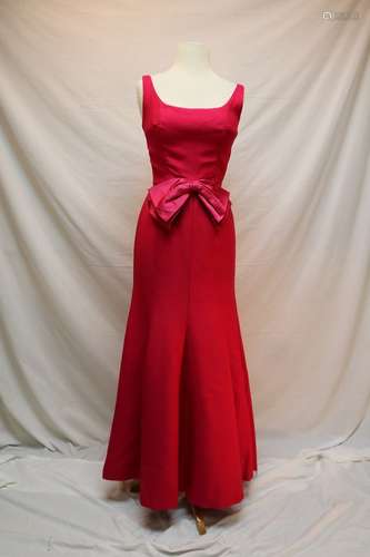 1960's Hot Pink Mermaid Gown