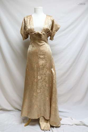 1940s brocade evening gown