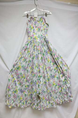 1940s floral cotton maxi dress