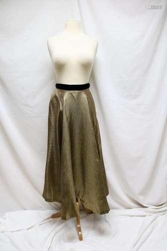 1950s metallic gold circle skirt