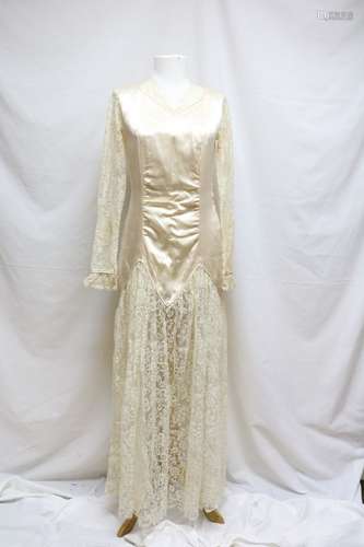 1920s silk & lace wedding dress