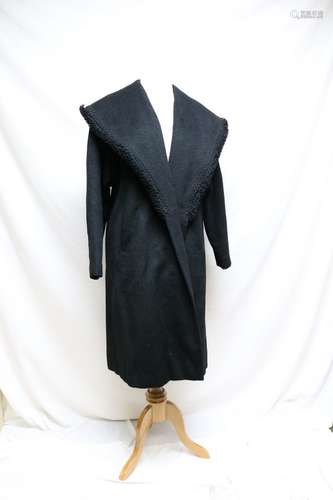 1940s black wool clutch coat