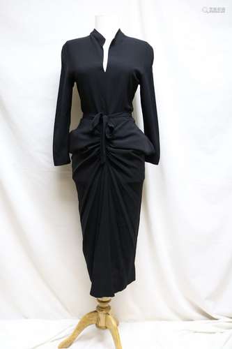 1940s slinky black rayon dress