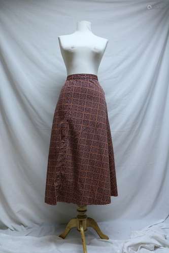 1930's Cotton Geometric Skirt