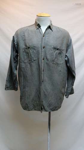 1920's Men's Cotton Twill Workwear Shirt by General Shirt