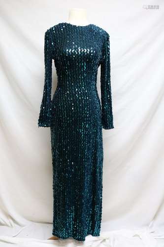 1980s sequined evening gown