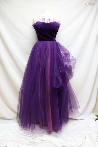 1950s royal purple prom dress