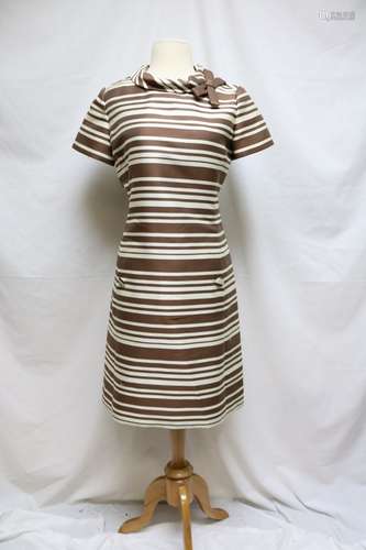 1960s striped shift sheath dress