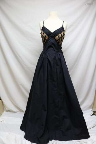 1940s backless evening gown