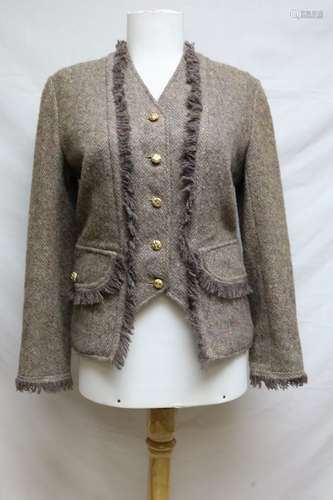 1970s wool tweed fringed blazer