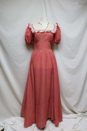 1930s striped maxi dress