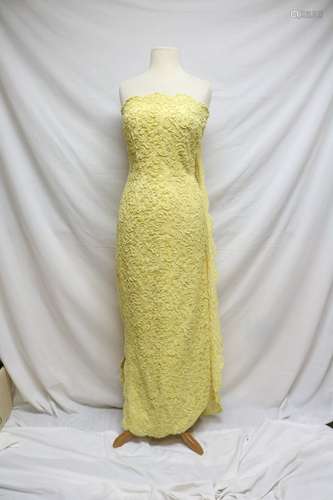 1960s strapless lace dress