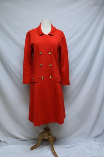 1960's Coral Red Wool Knit Coat by Banff ltd