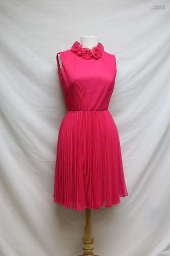 1960s chiffon pleated party dress