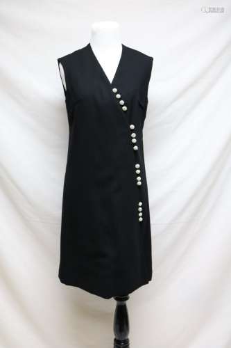 196s black wool crepe dress