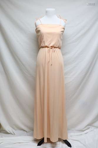 1970s peach jersey maxi dress