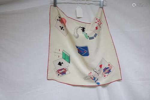 1940s playing card novelty silk scarf