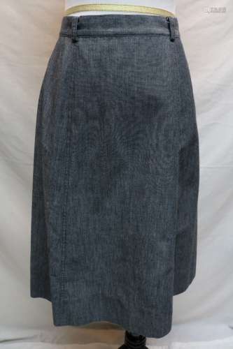 1960's Navy Chambray A-Line Skirt by Evan-Picone