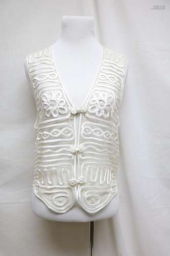 1980s italian silk tape lace vest