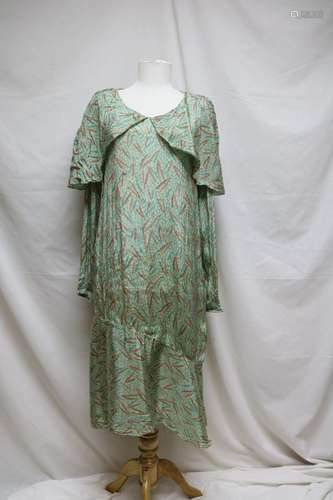 1920s crosshatch print dress