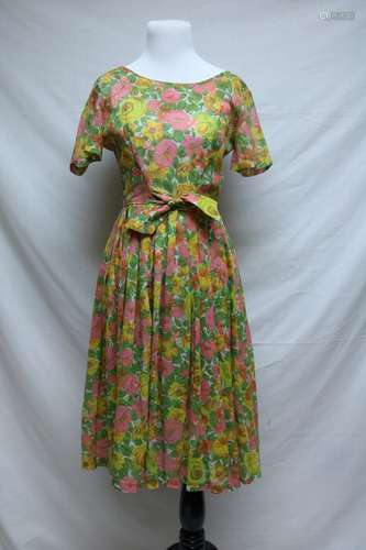 1960's Neon Floral Dress by Kay Windsor