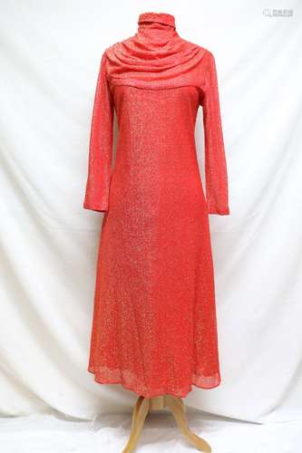 1960s Red/Gold lurex dress