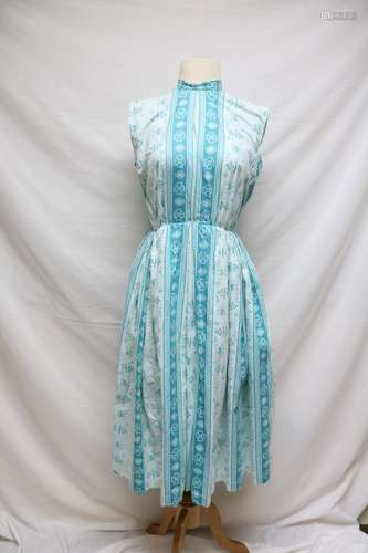 1950s folk cotton print dress