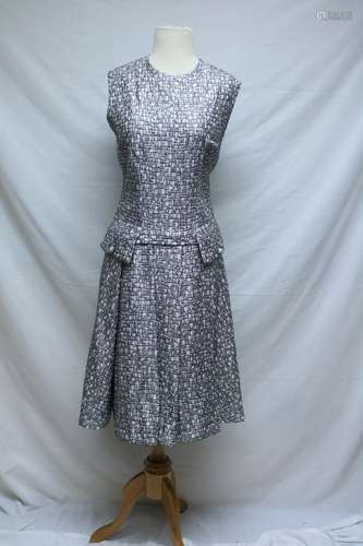 1960's  Silver Lurex Dress with drop waist