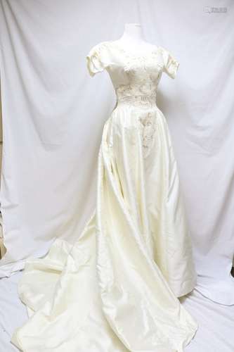 1960s silk beaded wedding dress