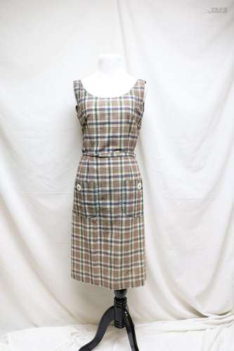 1960s plaid cotton dress