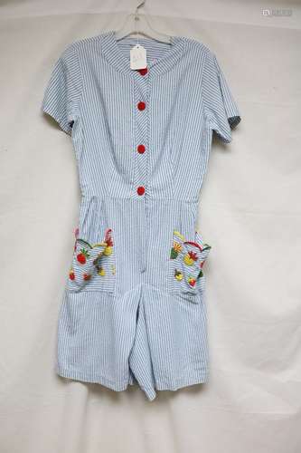 1960s seersucker romper