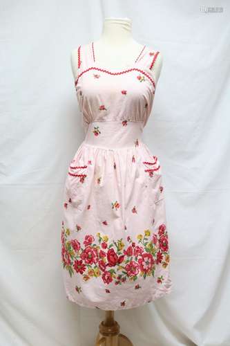 1950s cross stitch print dress