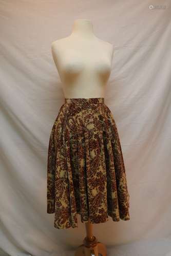 1970's Paisley Floral Circle Skirt